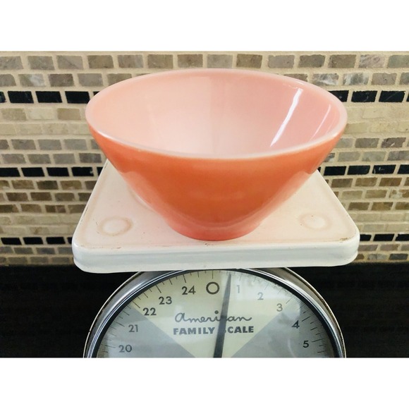Vintage Fire King Fired-on Coral Cereal Bowl Slant Side Davy Crockett HTF‎ - Picture 2 of 2